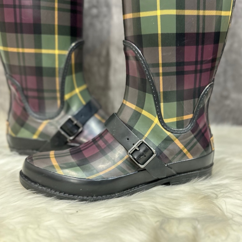L.L. Bean Plaid Wellies Rainboots [S3065] - Picture 6 of 13